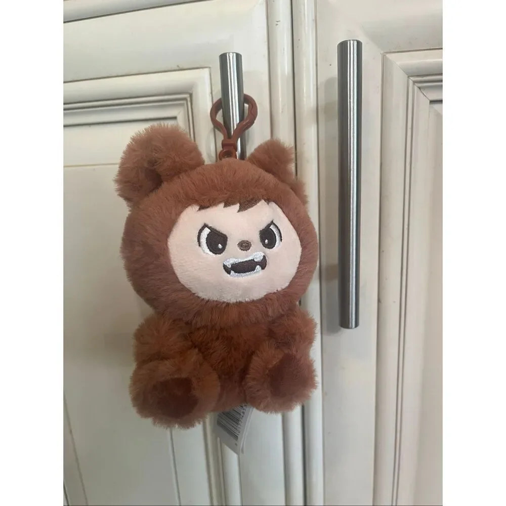 NWOT La Babies Brown WuWu Sparkle Monster Plush Clip-On Keychain Stuffed Toy